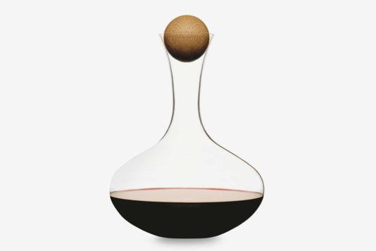 Sagaform Hand-Blown Glass Wine Decanter With Stopper.